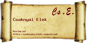 Csaknyai Elek névjegykártya