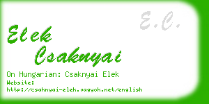 elek csaknyai business card